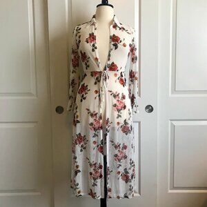 White Floral Duster